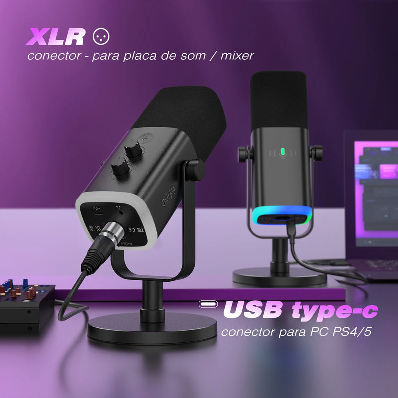 Microfone Fifine XLR AM8 Dinâmico