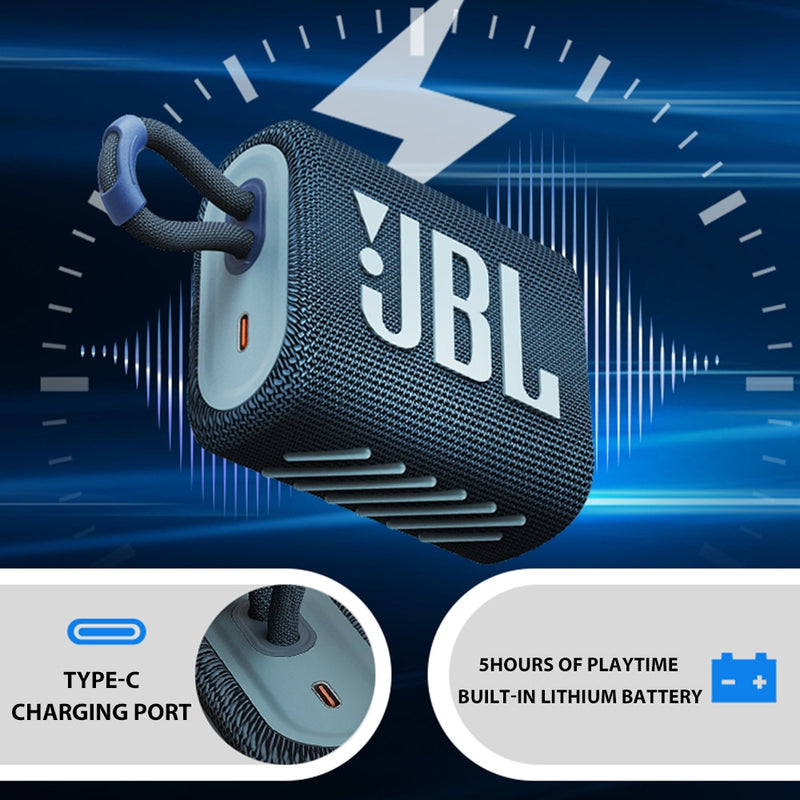Caixa de som portátil à prova d'água JBL Go 3 original