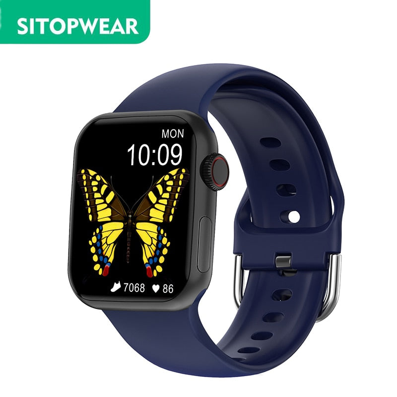 SmartWatch IWO 14 Series 7 PRO, tela HD 44mm, original, pulseira de silicone, português, Android e IOS