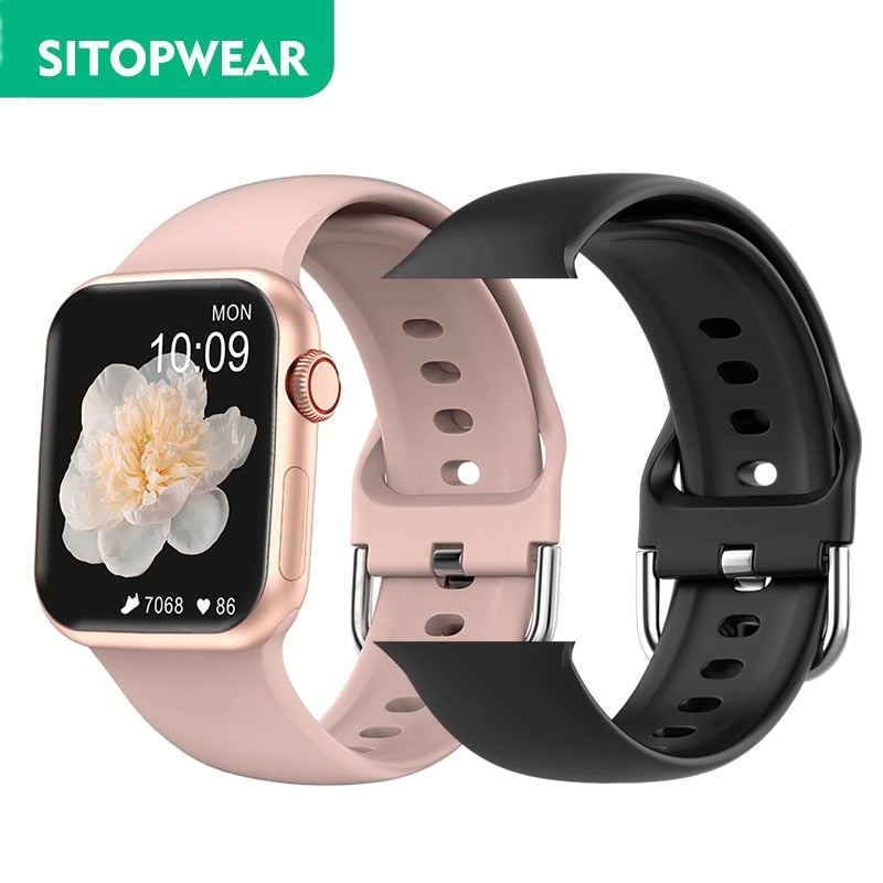 SmartWatch IWO 14 Series 7 PRO, tela HD 44mm, original, pulseira de silicone, português, Android e IOS