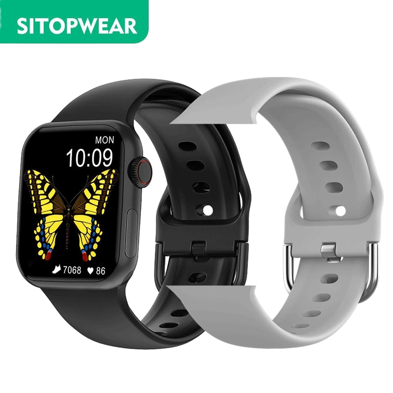 SmartWatch IWO 14 Series 7 PRO, tela HD 44mm, original, pulseira de silicone, português, Android e IOS