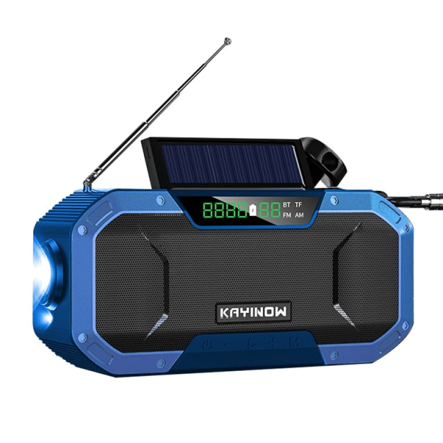 Portátil Radio Solar Multifunctional 5000mAh Crank