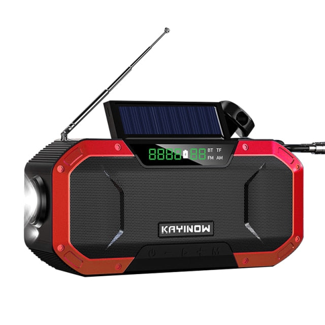 Portátil Radio Solar Multifunctional 5000mAh Crank